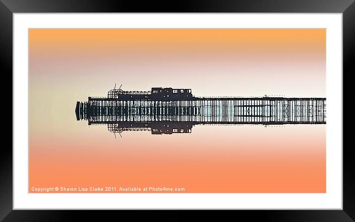 Sunset Pier Framed Mounted Print by Sharon Lisa Clarke