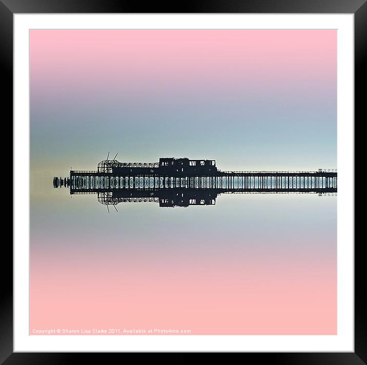 Pier Reflections Framed Mounted Print by Sharon Lisa Clarke