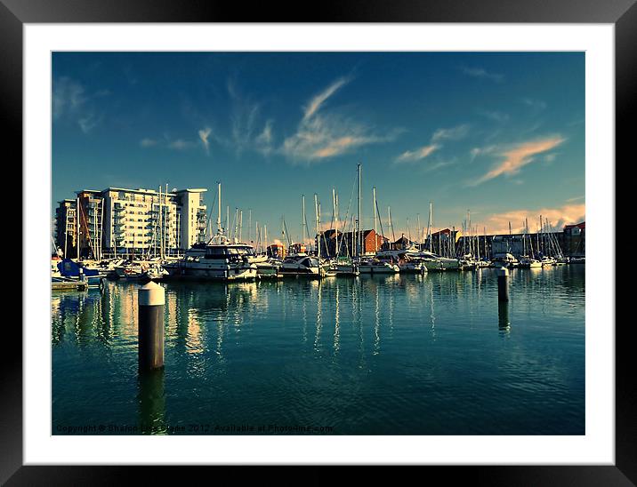 Evening at Sovereign Harbour Framed Mounted Print by Sharon Lisa Clarke