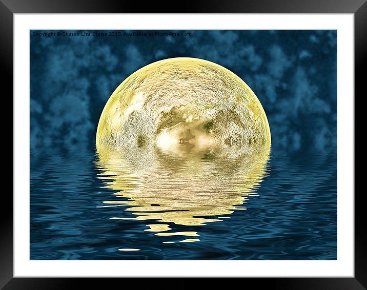 Golden moon Framed Mounted Print by Sharon Lisa Clarke