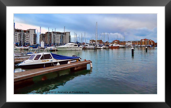 In the Harbour Framed Mounted Print by Sharon Lisa Clarke