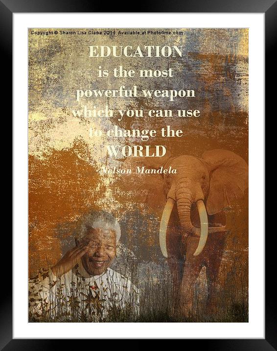 Mandela Framed Mounted Print by Sharon Lisa Clarke