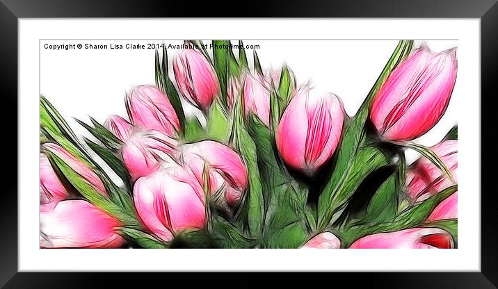 Fractalius tulips 4 Framed Mounted Print by Sharon Lisa Clarke