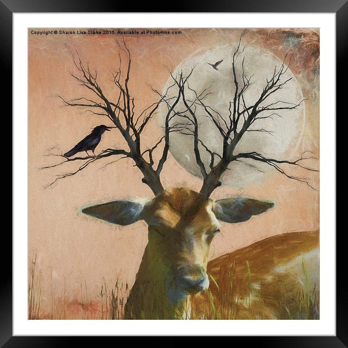  Goodnight Deer Framed Mounted Print by Sharon Lisa Clarke