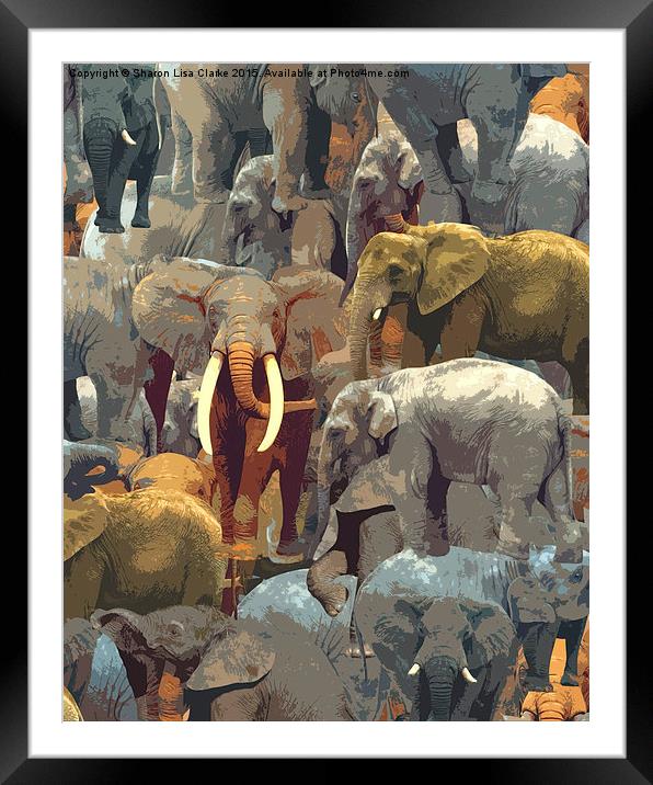  Elephant effect Framed Mounted Print by Sharon Lisa Clarke