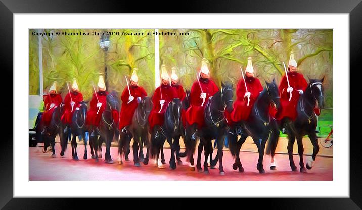 The Queens Life Guards on the Mall Framed Mounted Print by Sharon Lisa Clarke