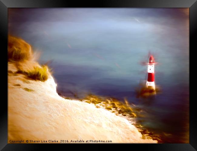 Beachy Head Lighthouse Framed Print by Sharon Lisa Clarke