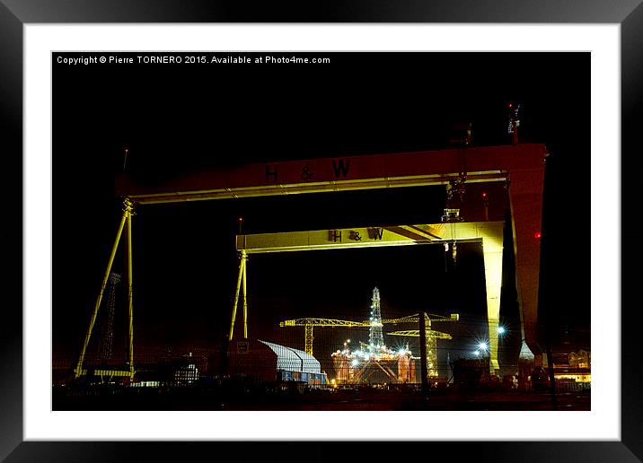 Oil rig-Belfast Harbour Framed Mounted Print by Pierre TORNERO