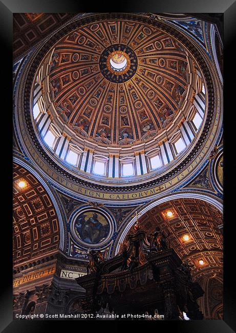 Dome of St Peter's, Vatican City Framed Print by Scott K Marshall