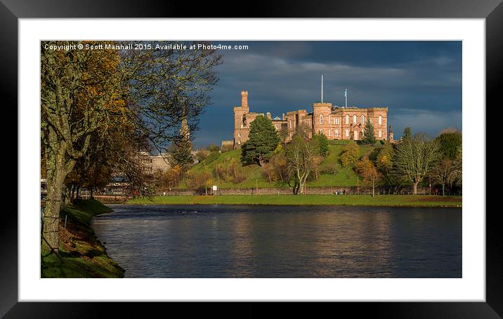  Inverness Castle Winter Sun Framed Mounted Print by Scott K Marshall