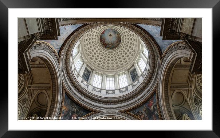 Pantheon Dome - Paris Framed Mounted Print by Scott K Marshall