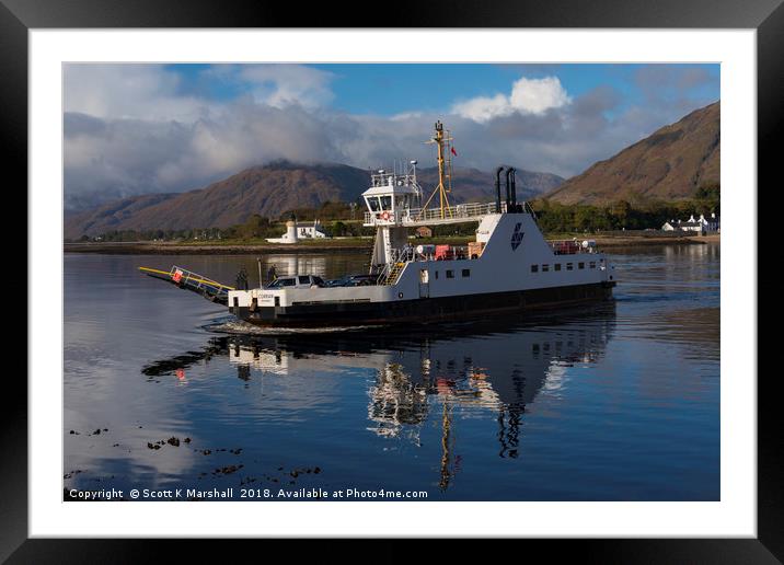 Corran Ferry and Lighthouse Framed Mounted Print by Scott K Marshall