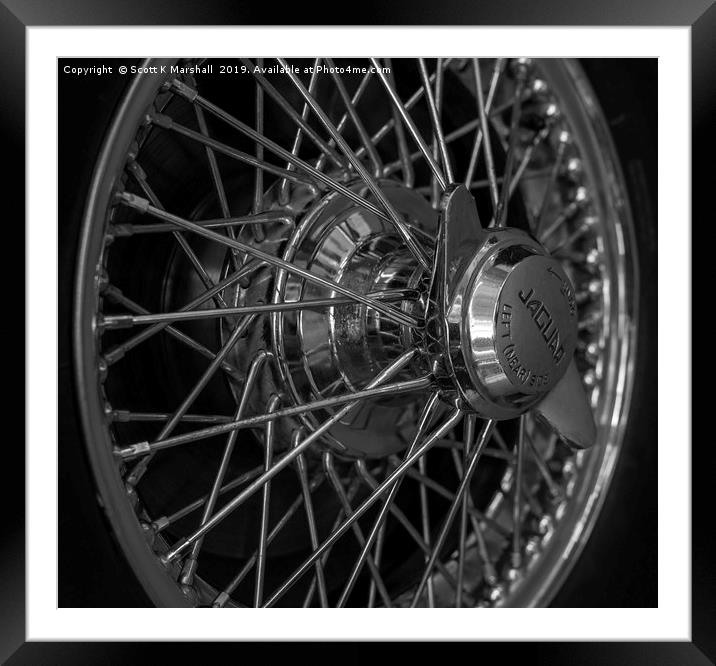 Jaguar Wheel Framed Mounted Print by Scott K Marshall