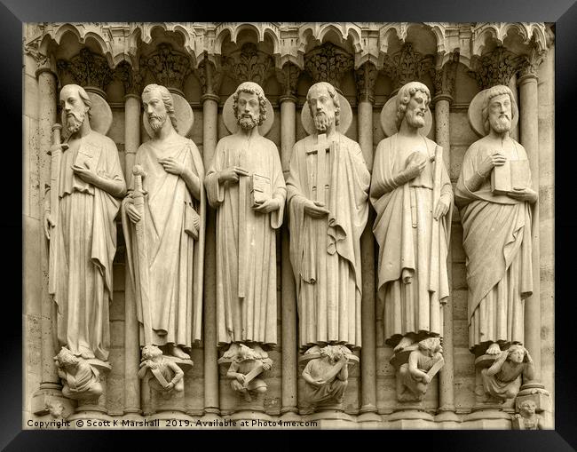 Notre Dame Statues Framed Print by Scott K Marshall