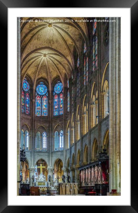 Notre Dame Interior Framed Mounted Print by Scott K Marshall