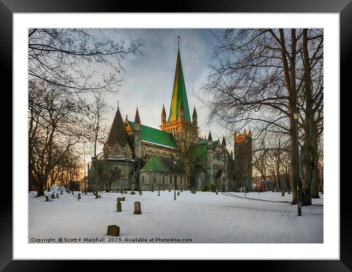 Nidaros Cathedral Trondheim Framed Mounted Print by Scott K Marshall