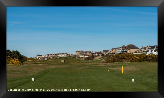 Lossiemouth Moray Golf Course 18th Framed Print by Scott K Marshall