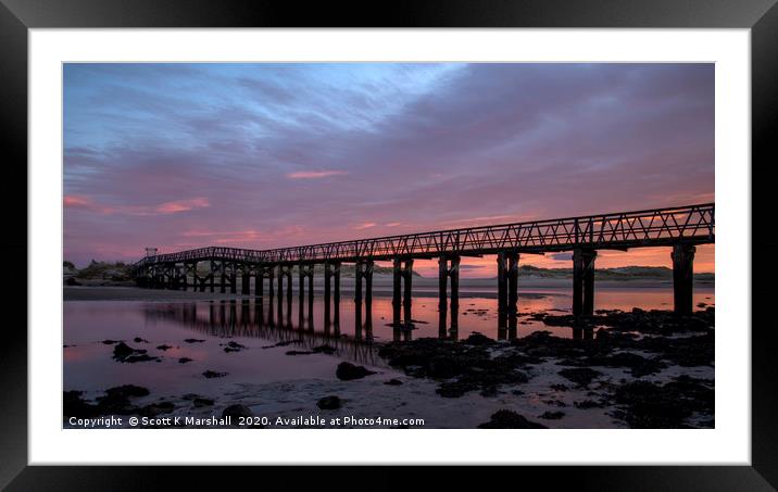 River Lossiemouth Bridge Sunrise Framed Mounted Print by Scott K Marshall
