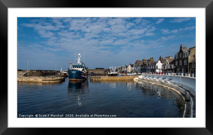 Macduff Harbour Departure Framed Mounted Print by Scott K Marshall