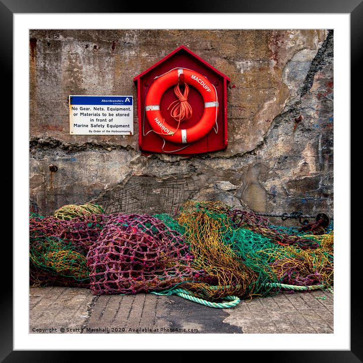 Macduff Harbour Humour  Framed Mounted Print by Scott K Marshall