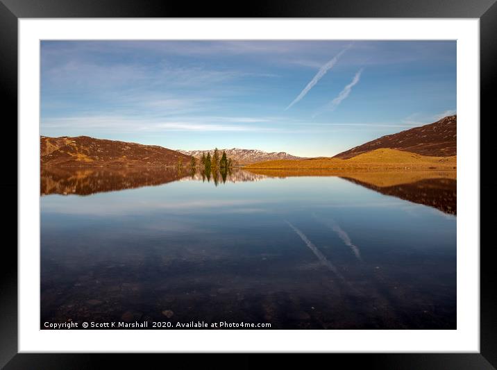 Loch Tarff Reflection Framed Mounted Print by Scott K Marshall