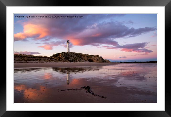 Covesea Sunrise Reflection Framed Mounted Print by Scott K Marshall