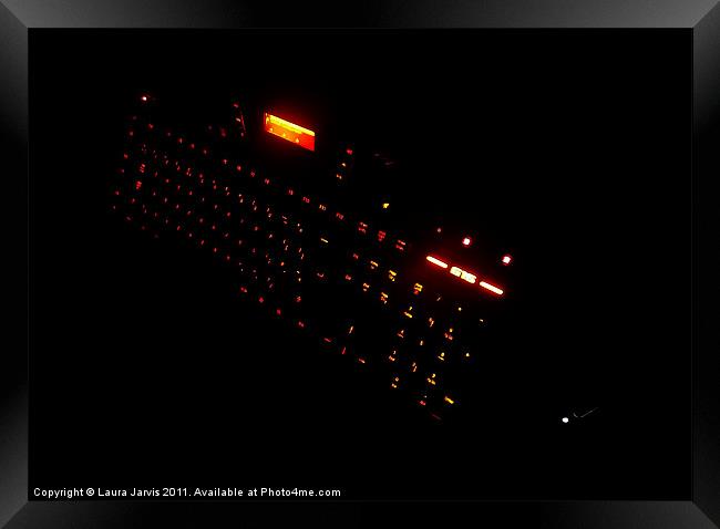 Keyboard and Mouse Lights Framed Print by Laura Jarvis