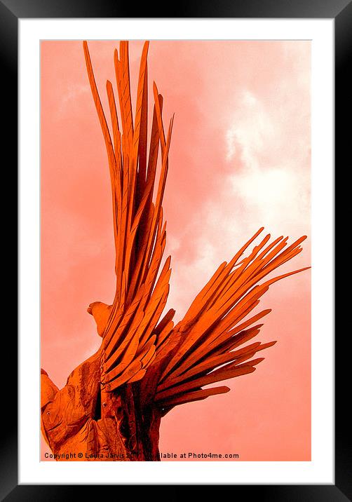 Pegasus in orange Framed Mounted Print by Laura Jarvis