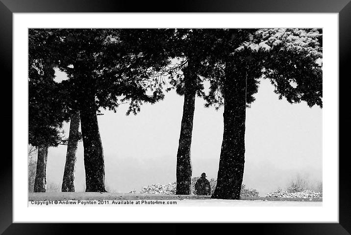 Lone Figure Framed Mounted Print by Andrew Poynton