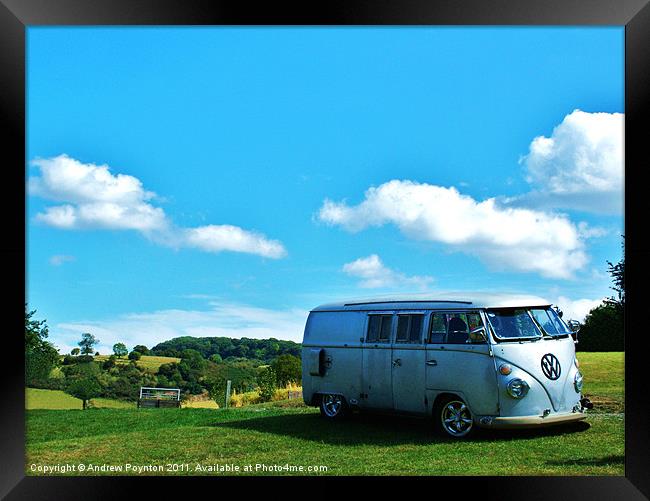 Volkswagen Split Screen Camper Van Framed Print by Andrew Poynton