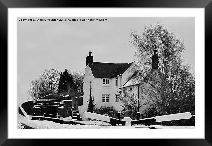 Double lock cottage Wordsley Framed Mounted Print by Andrew Poynton
