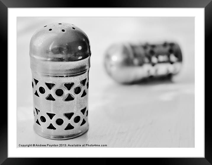 Salt and pepper  pots Framed Mounted Print by Andrew Poynton