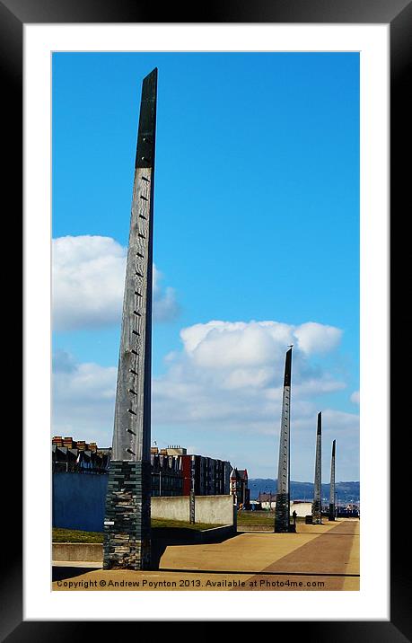 RHYL NEEDLES Framed Mounted Print by Andrew Poynton