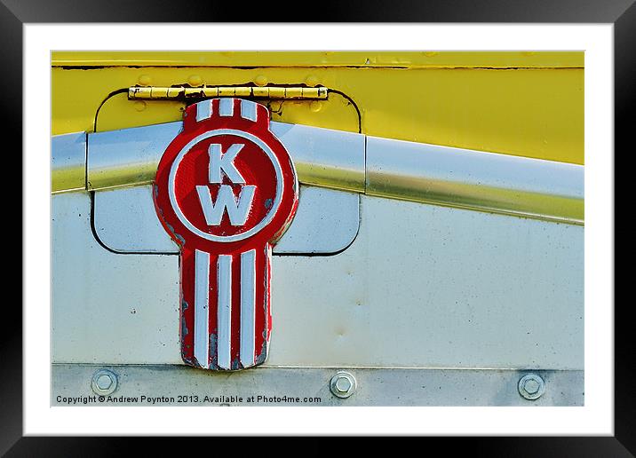 kenworth truck grill badge Framed Mounted Print by Andrew Poynton