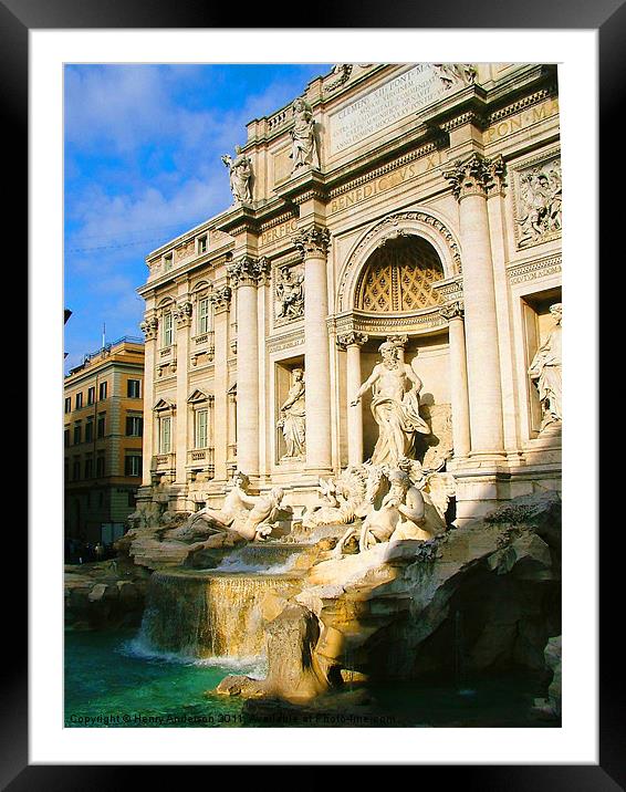 Trevi Fountain Framed Mounted Print by Henry Anderson