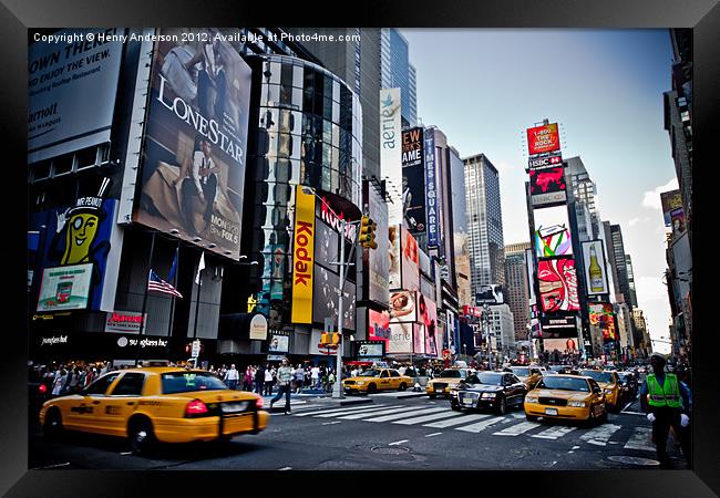 Times Square Framed Print by Henry Anderson