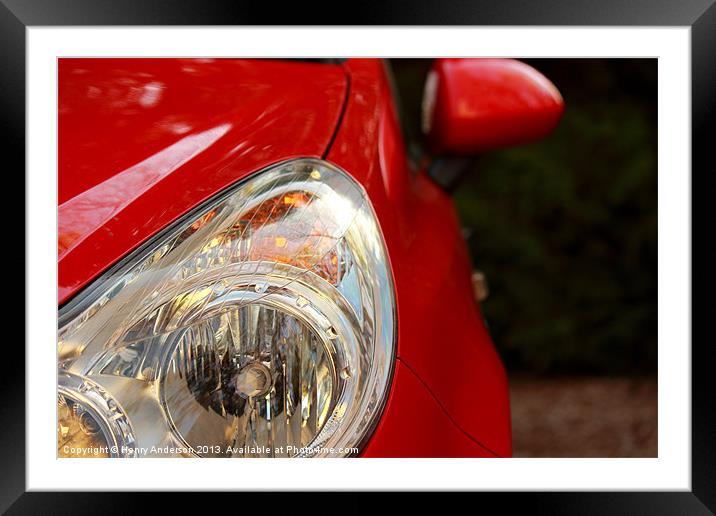 Headlight Framed Mounted Print by Henry Anderson