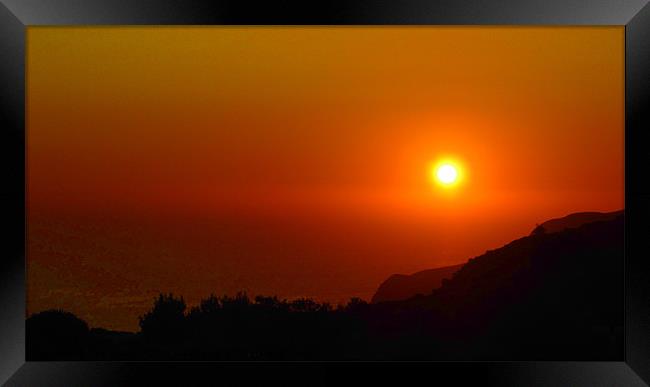 Zante Sunset Framed Print by Lee Dawson