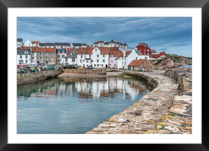 Pittenweem Harbour Reflection Framed Mounted Print by Valerie Paterson