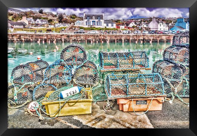Portpatrick Fishing Creels  Framed Print by Valerie Paterson