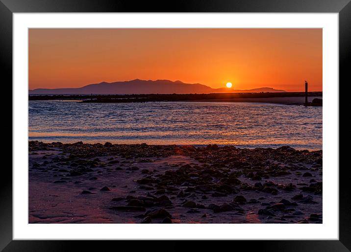 Sunset over Arran Framed Mounted Print by Valerie Paterson