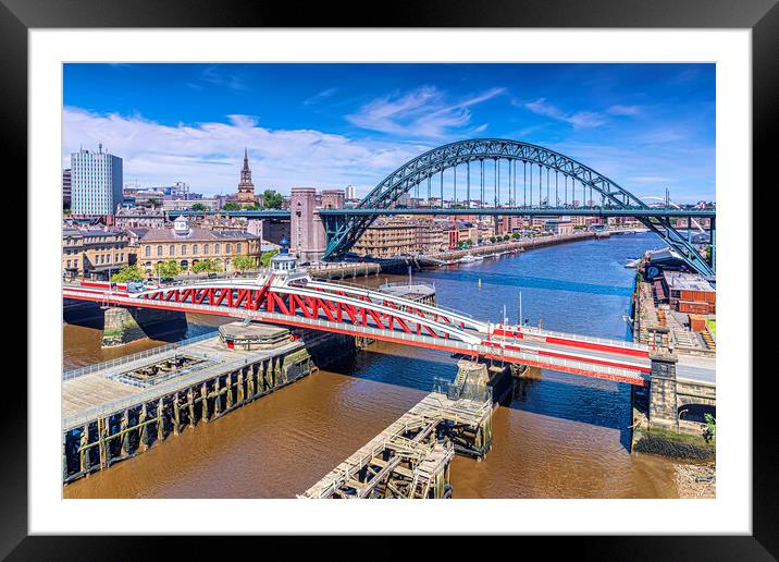 Bridges Over The River Tyne Framed Mounted Print by Valerie Paterson