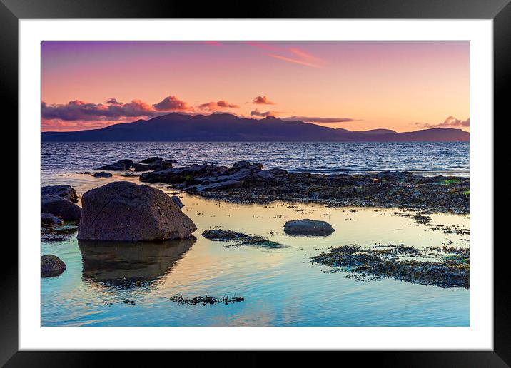 Arran Sunset Framed Mounted Print by Valerie Paterson