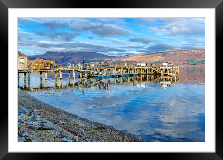 Luss Pier  Framed Mounted Print by Valerie Paterson