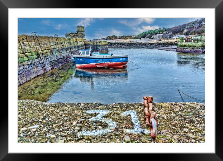 Harbour Entrance Dunure Framed Mounted Print by Valerie Paterson