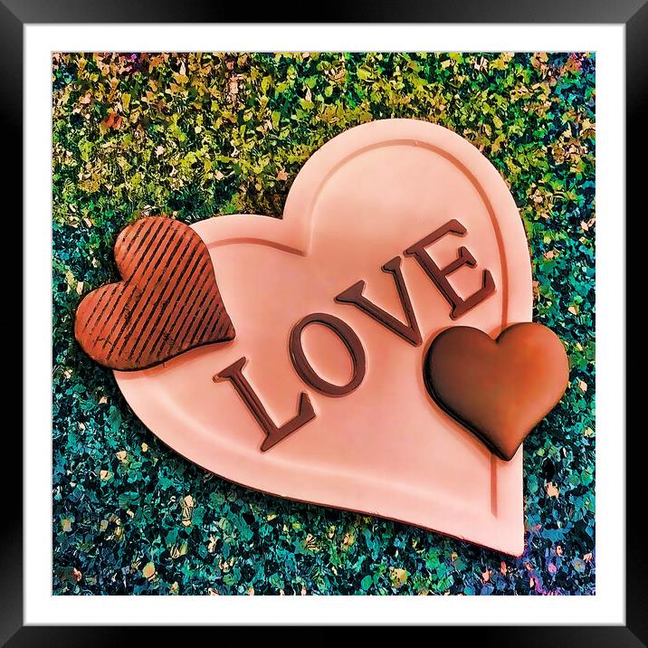 Love and Hearts Framed Mounted Print by Valerie Paterson