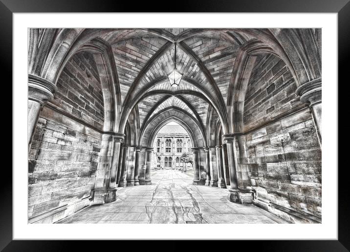 Archway into Glasgow University Framed Mounted Print by Valerie Paterson