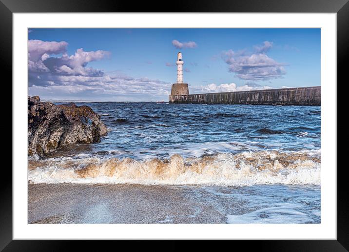 Torry Battery Lighthouse  Framed Mounted Print by Valerie Paterson