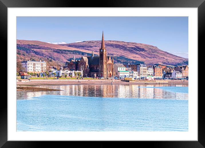 Largs Beachfront Framed Mounted Print by Valerie Paterson