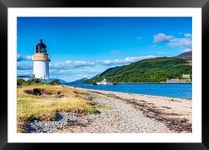 Corran Point Lighthouse  Framed Mounted Print by Valerie Paterson